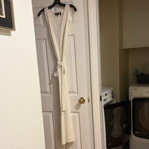 Theory Cream  V-Neck Wide Leg Jumpsuit